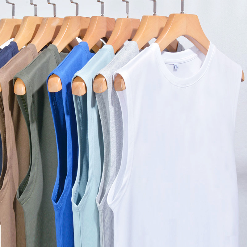 Zero sense quick-drying cotton vest In summer, men and women couples absorb moisture, light and breathable, solid color and versatile round neck sleev