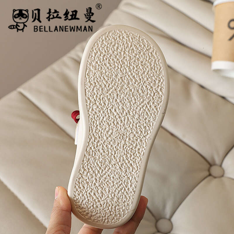 Choice Big Toe Bread 2025 Spring and Autumn New Korean Version Children's Thick-Soled Casual Sneakers Girls' White Shoes