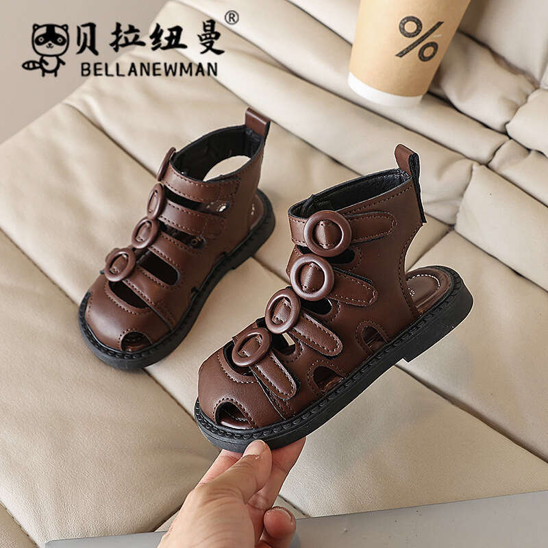 Girls' Fashion Roman 2025 Summer New Korean Style Student Casual Shoes Children's Soft Sole Beach Sandals