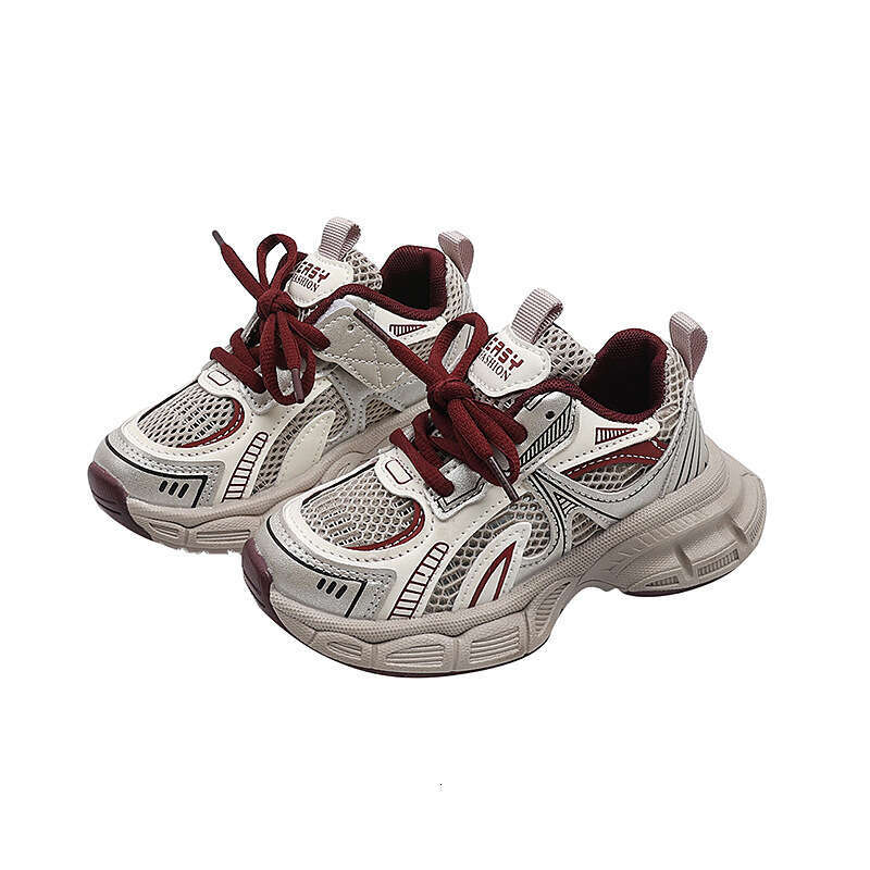 Girls' Fashion Dad 2025 Spring and Autumn New Korean Children's Color Block Casual Sports Boys' Breathable Running Shoes