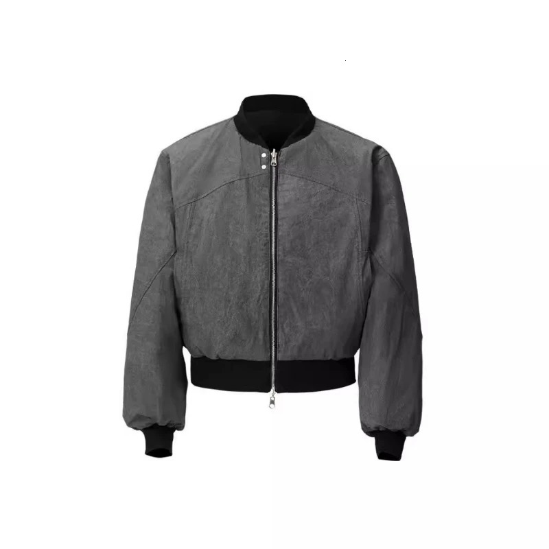 Y2K Reversible Jacket American Bomber Double Sided High Street Warm Coat Vintage Gothic Oversized Men Women Baseball Uniform 250708