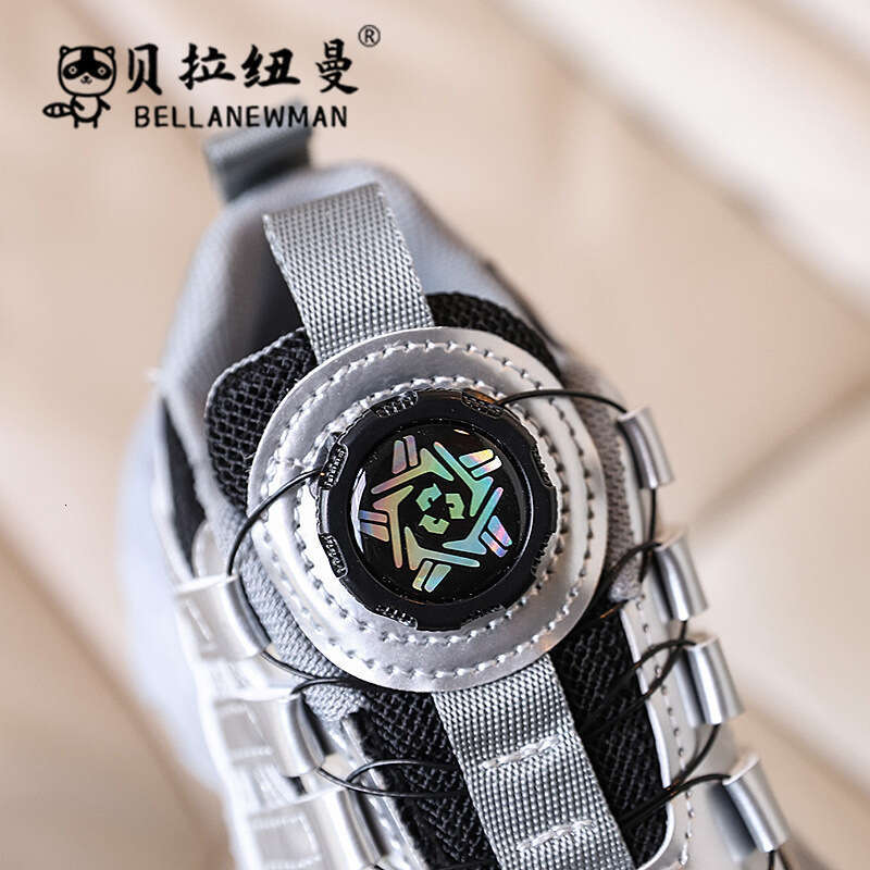 Boys' Rotating Button Lightweight Fashion Sneakers 2025 Spring Autumn New Korean Style Girls' Internet Celebrity Running Shoes Big Kids