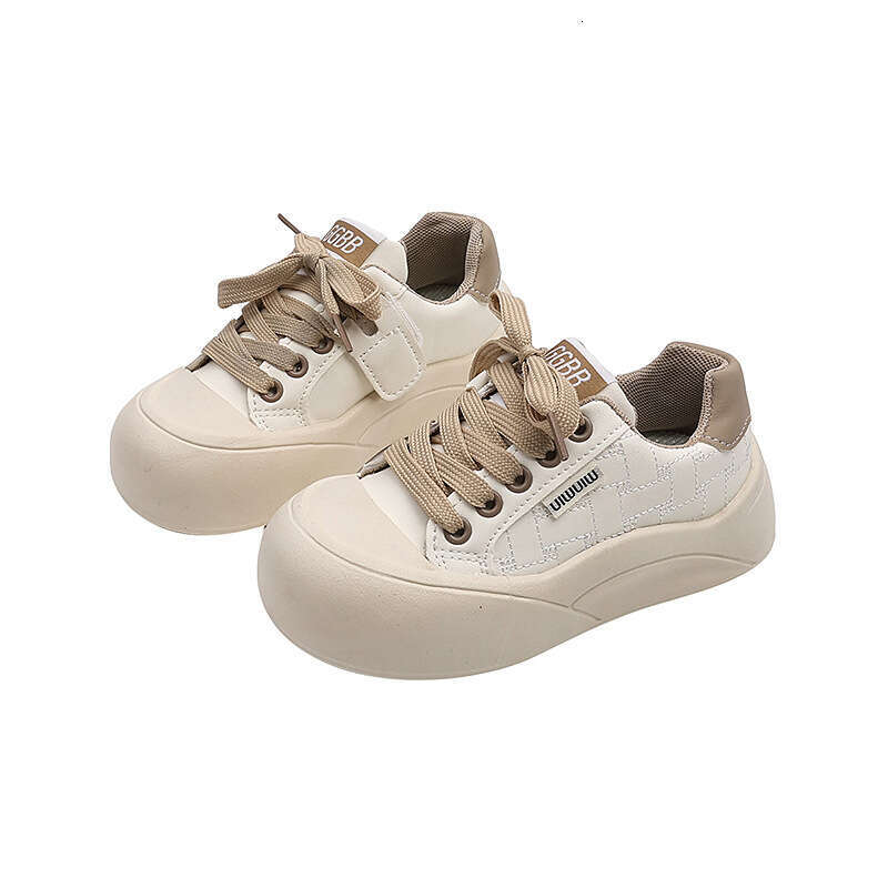 Choice Big Toe Bread 2025 Spring and Autumn New Korean Version Children's Thick-Soled Casual Sneakers Girls' White Shoes