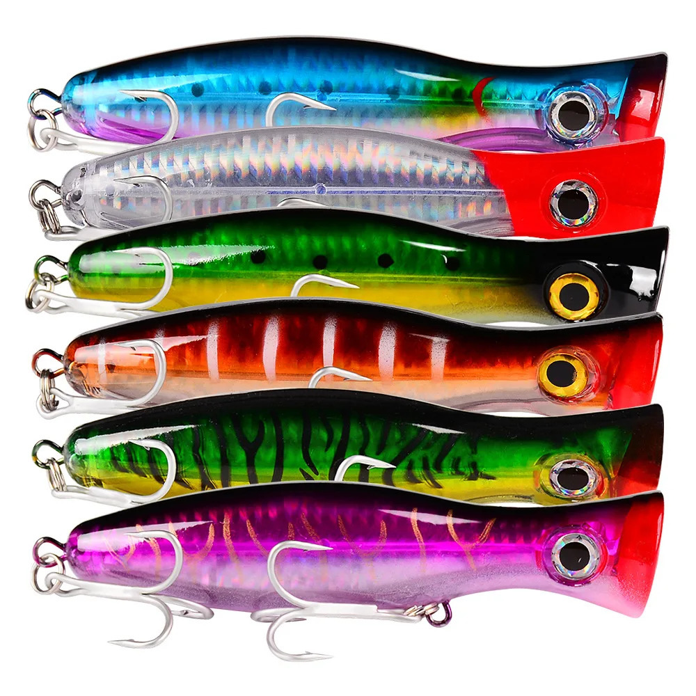 PRO BEROS Big Popper Wobbler Fishing Lure Floating Bait 43g Topwater Whopper Saltwater Lures Isca Artificial Pike Tackle 250708