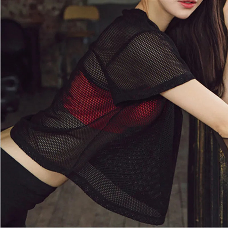 2025 Sexy Mesh Yoga Shirt Quick Dry Sport Fitness Female Running Gym Clothes Tank Top Workout Exercises TShirt Sportwear 250708