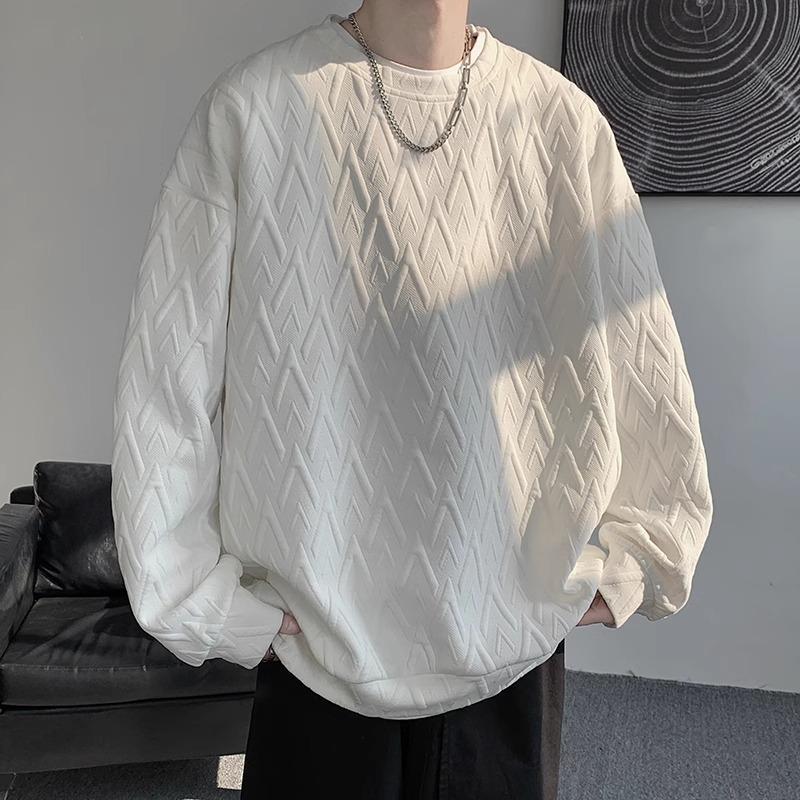 HL16335 collar jacquard sweatshirt men's long-sleeved T-shirt spring and autumn American loose casual men's clothing without hood