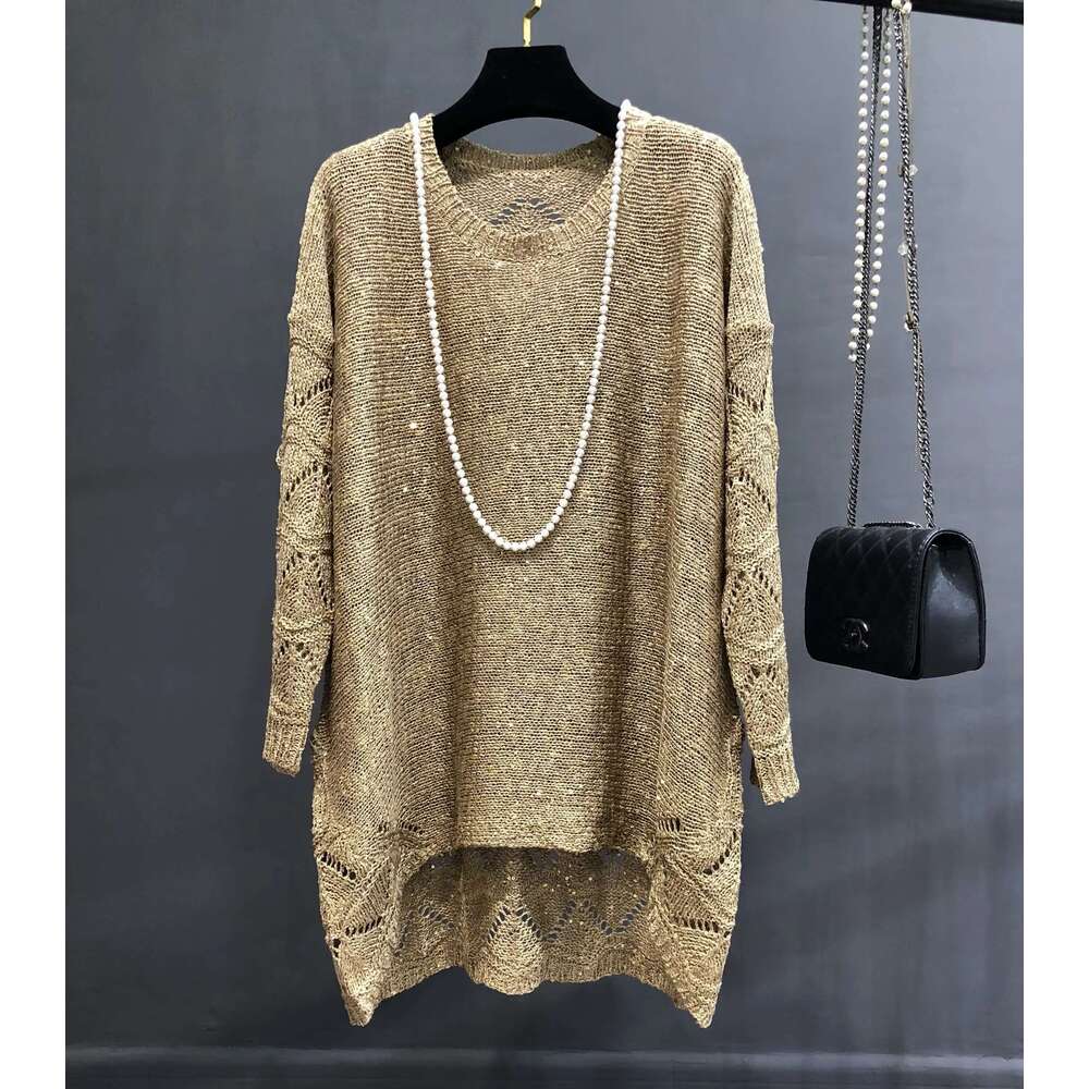Tops Women Winter Dropshipping Fall Sweaters for Loose Sequins Glittering Knitted Dress Purple Sweater