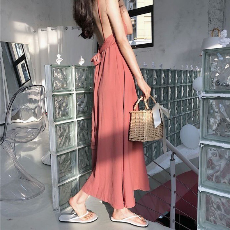 2025 New women's dress butterfly condensation back dress summer new lace up vacation waist tightening hollow slim fit trumpet long dress women�