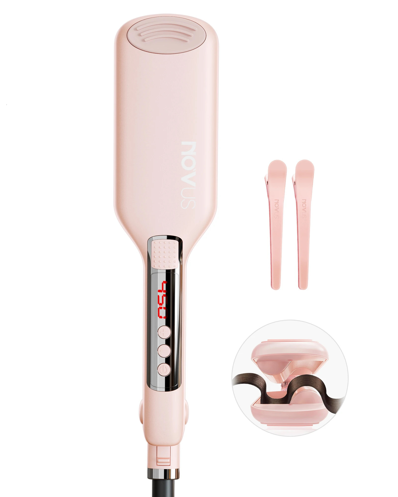 Wave Curling Iron Adjustable Temperature for Different Hair Types Creates Loose or Deep Waves Depending on Styling Technique 250712