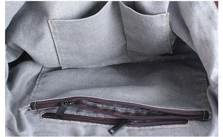 Canvas With Cowhide Leather Women Handbags Shoulder New Large Capacity Portable Tote Commuter Texture Crossbody Bag