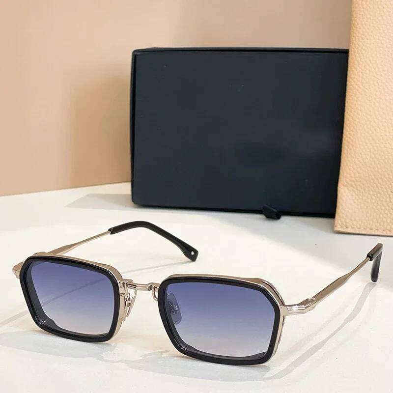 PAUI John Style Square Alloy High Street Sunglasses Men and Women Classical Gradient Uv400 Designer Brand Eyeglasses
