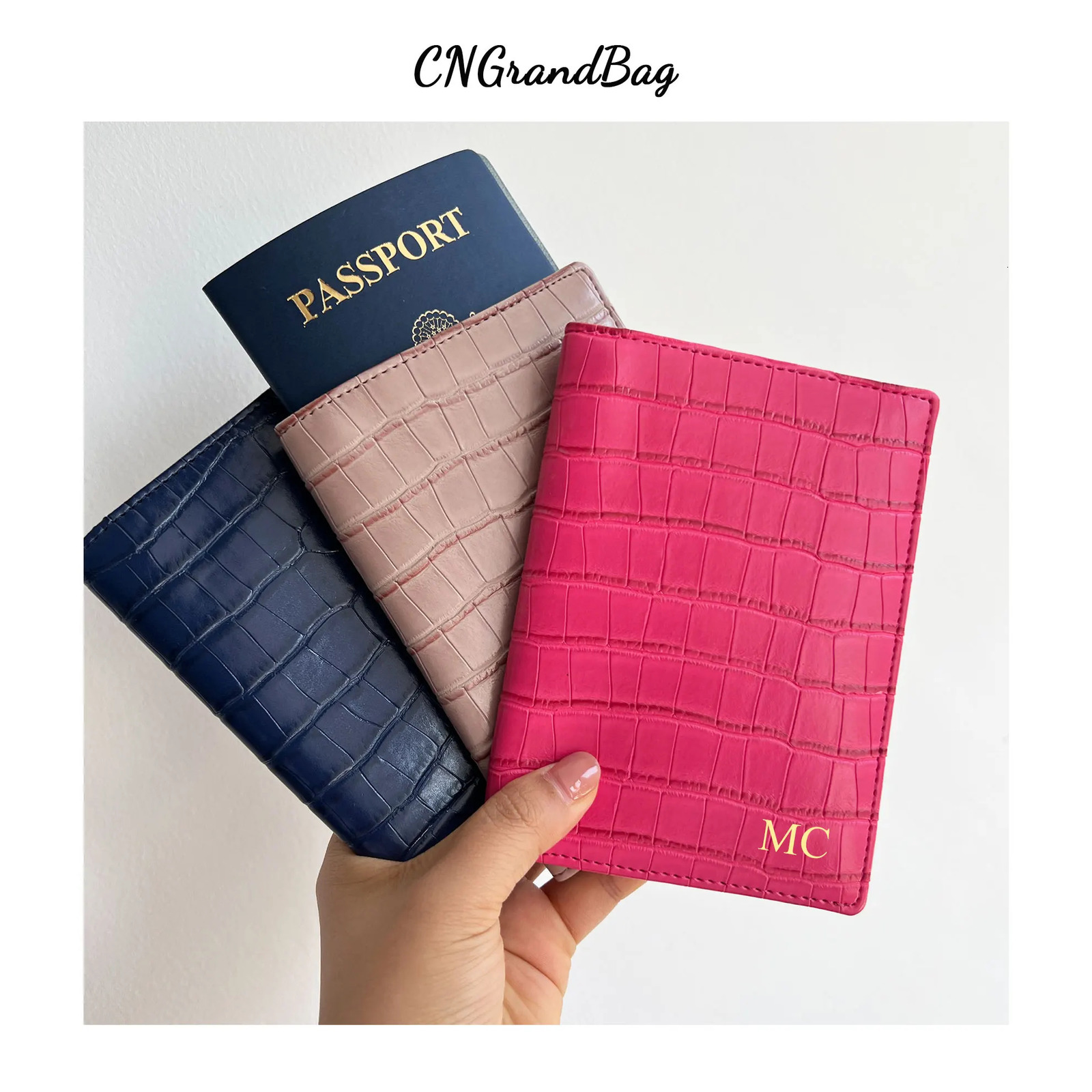 Custom Letters Embossed Leather Passport Holder Cover Men Business Travel Passport Wallet 250704
