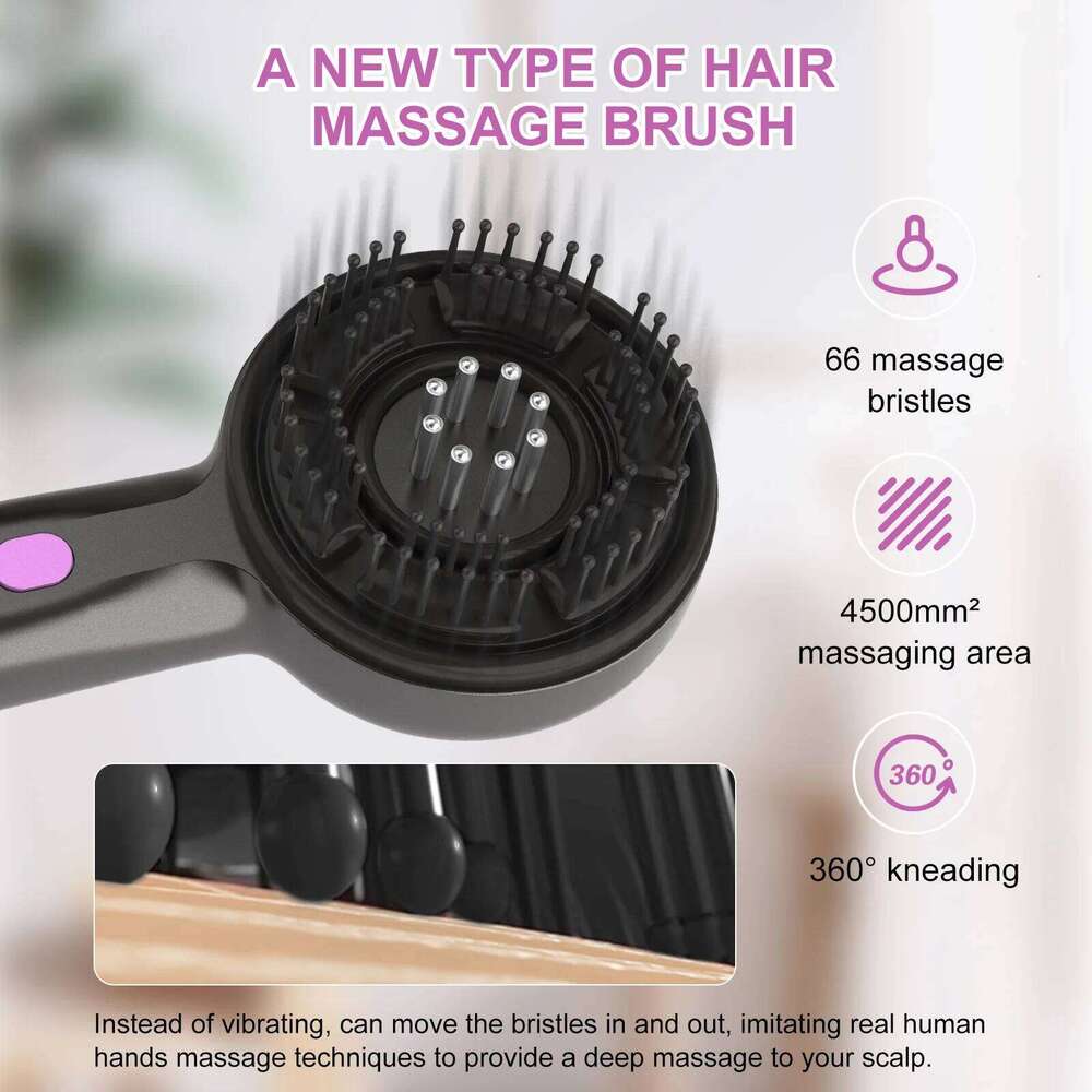 Electric Vibration Red Light Head Massager Hair Growing Scalp Brush Comb