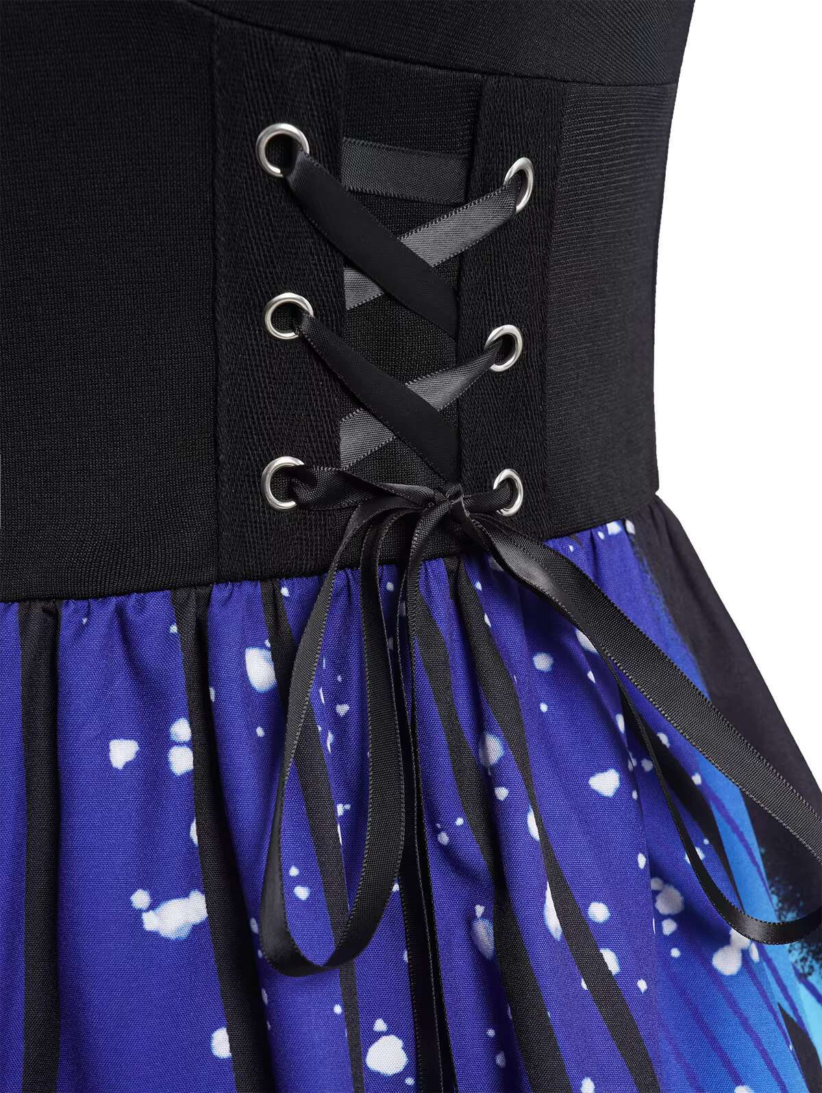 2024 Womens Summer Dresses Butterfly Wings Print V Neck Lace Up Ruched Bust Sleeveless Tank Dress A Line Sundresses dongdumaoyi