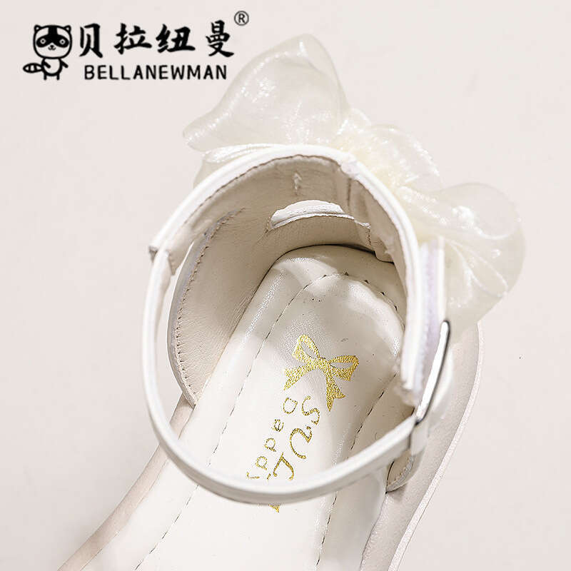 Girls' Fashion Pearl Princess Sandals 2024 Summer New Children's Open-Toe Beach Little Girl Roman Shoes