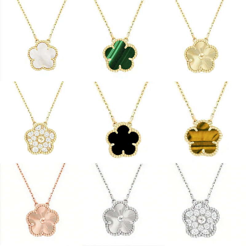 Luxury brand clover necklace classic single flower 15 mm pendant necklace fashionable stainless steel designer necklace for women
