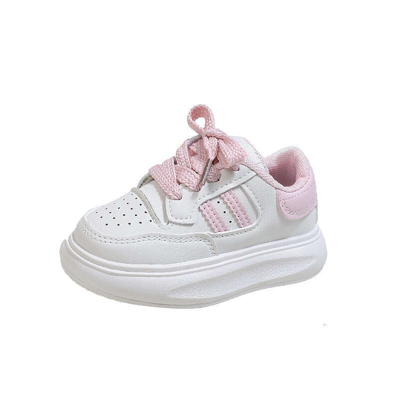 Boys' Sneakers 2024 Spring New Girls' Fashion Lightweight Sports Toddler Walking Children's White Shoes
