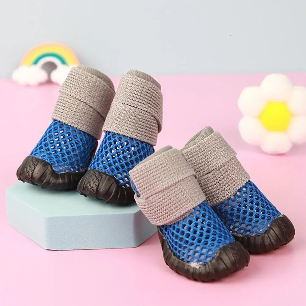 4Pcs Cute Pet Foot Cover Breathable Waterproof Multi-purpose Summer Puppy Dog Teddy Shoes 250709