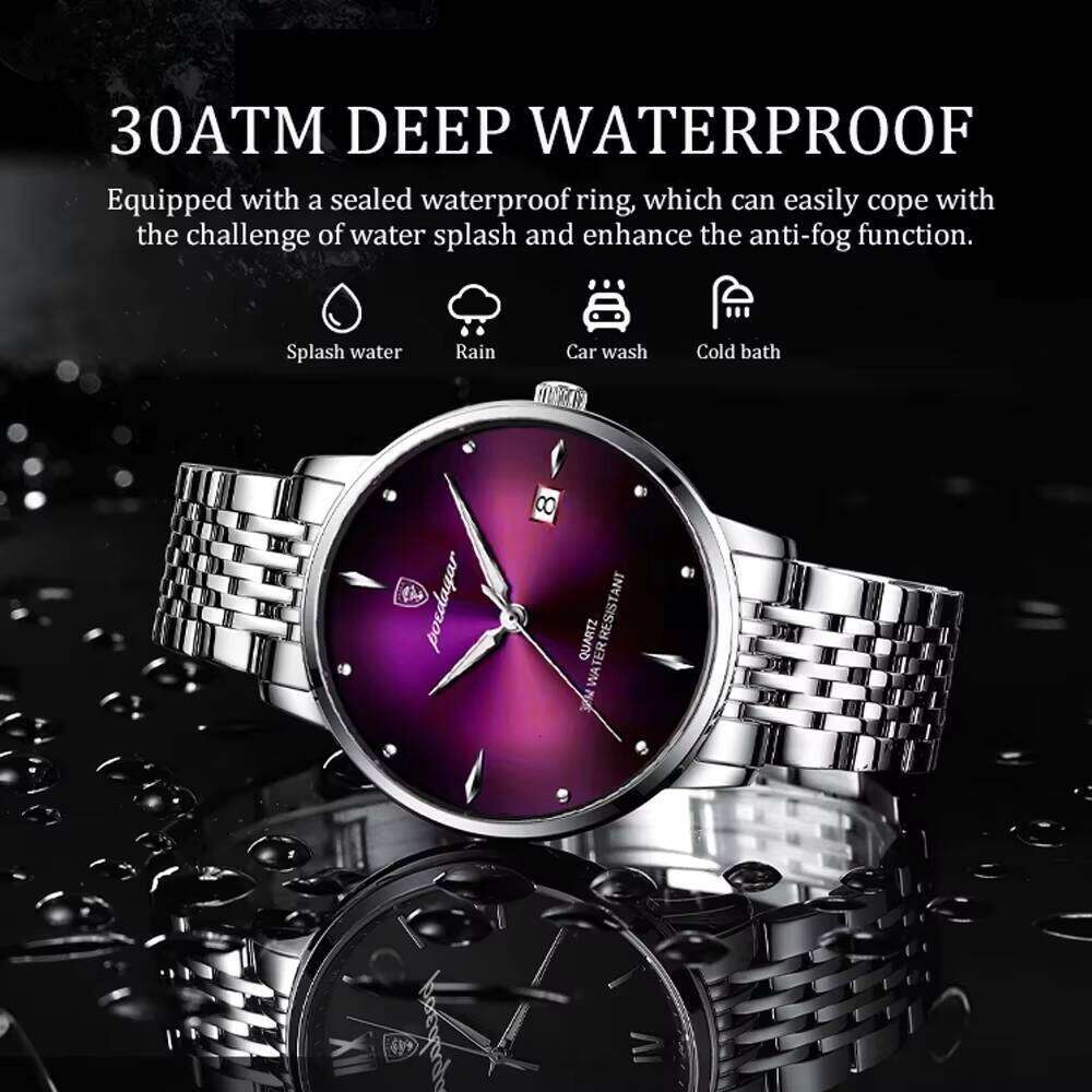 DHgargets Men's Ultra-Thin Business Watch - 50M Waterproof Sapphire Crystal Quartz Watch with Date & Luminous (Model 868)