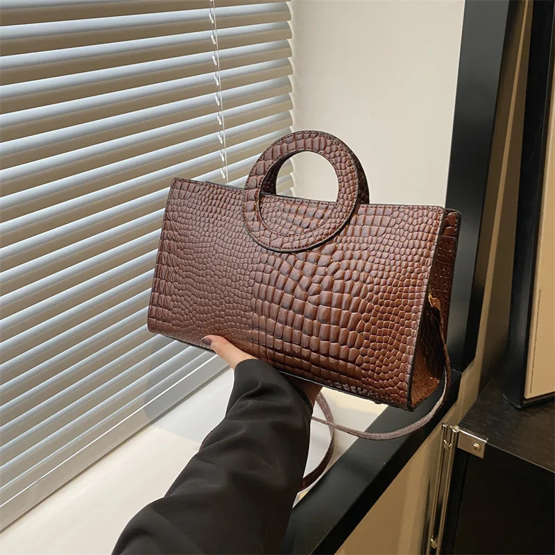 Womens Pattern PU Leather Handbags Green Square Bag Fashion Shoulder Messenger Bags Female Clutches 250704