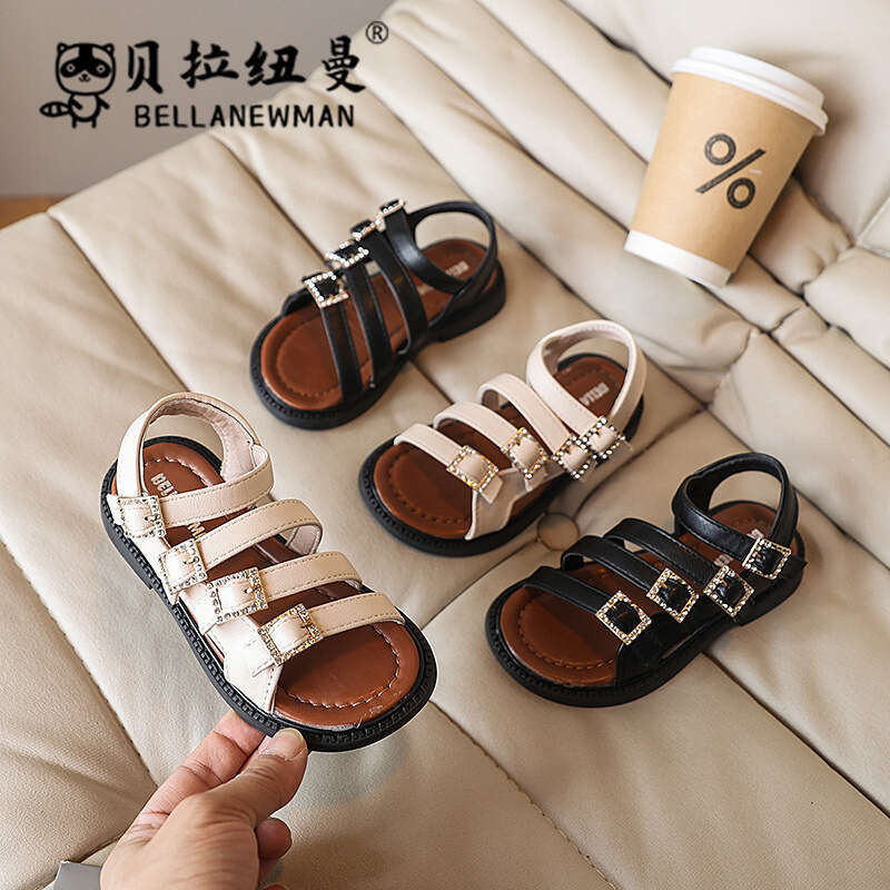 Choice Girls' Metal Buckle Versatile Roman 2025 Summer New Children's Open-Toe Beach Big Kids' Sandals