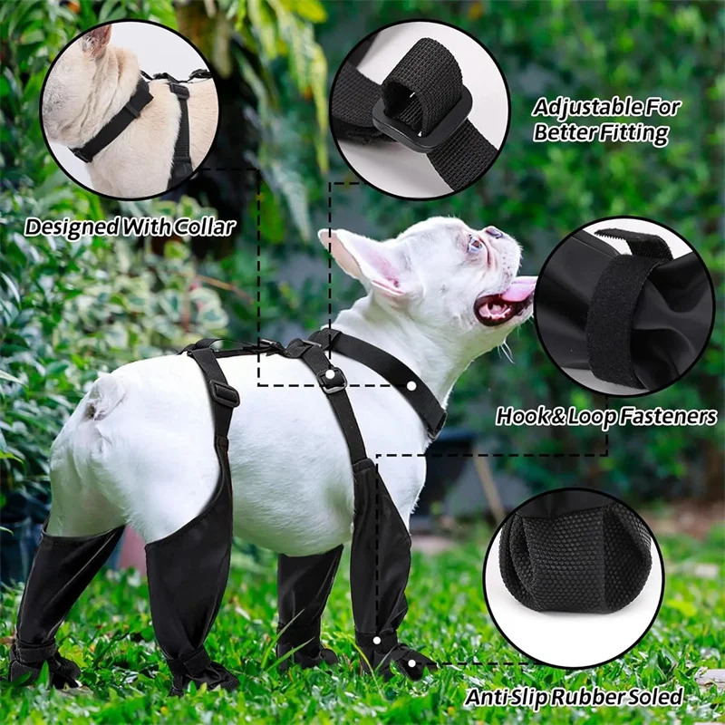 Dog Shoes Waterproof Adjustable Dog Rain Booties Dirty-proof Outdoor Walking Shoes Anti-Slip Dog Paws Protect Pet Supplies 250709