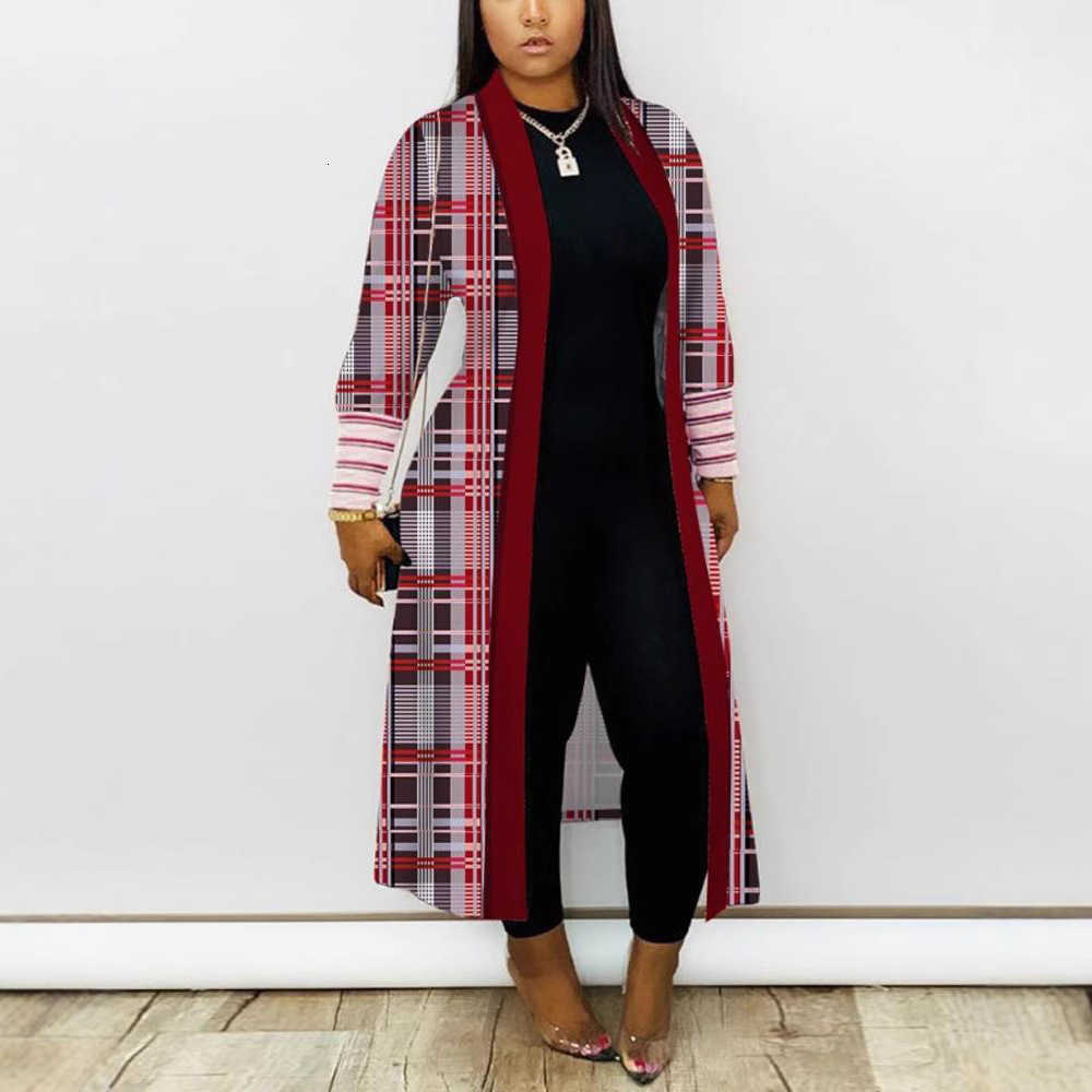 Stitching Casual Cardigan Open Front Y2K Tie-Dye Printed Cardigan Trench Women Long Sleeve Straight Stripe Longline Coat 240813