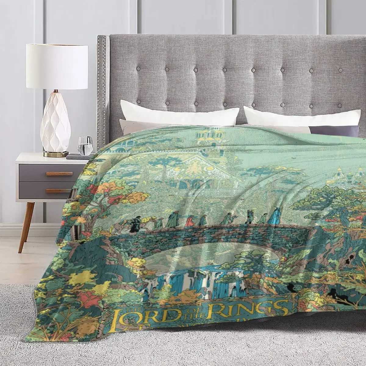 Vintage Ring Lord Movie Flannel Blanket Peace Nature Warm Throw Blanket for Chair Sofa Bed Novelty Bedspread Sofa Bed Cover X250714