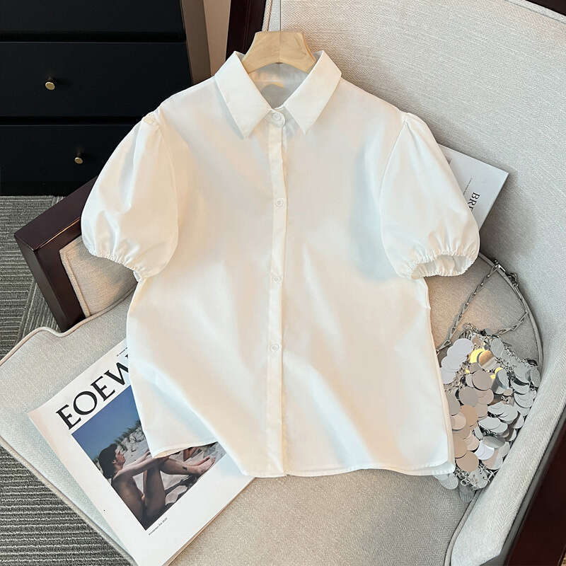 French Style Puff Sleeve Polo Shirt Strap Dress For Women Summer High-End Design Sense Niche Small Petite Two-Piece Set B5