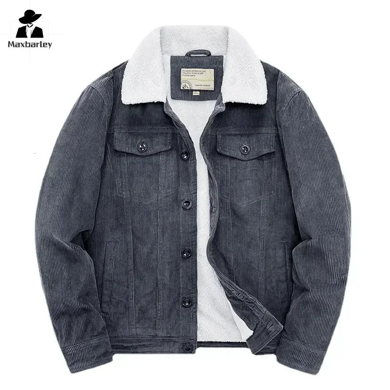 Male Cotton Jackets Padded Warm Loose Parka Coat Corduroy Short Jacket Man Solid Zip Windbreaker Winter Mens Fleece Jacket 250708