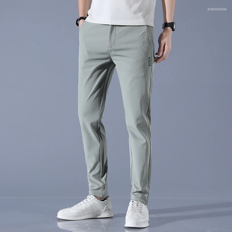 Men's Pants Spring Summer Ultra-thin Stretch Slim Straight Casual High Quality Fashion Breathable Golf Sports Trousers