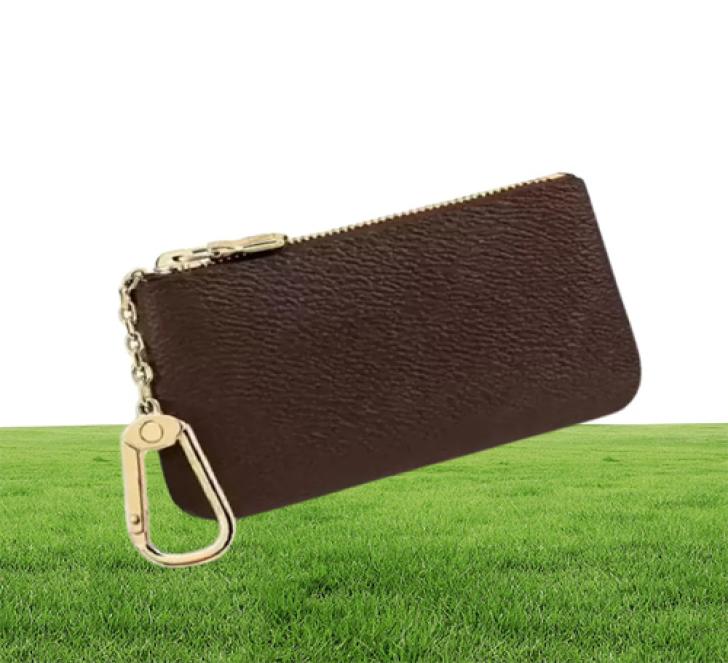 Fashion 5 colors KEY POUCH coin purse wallets genuine leather holds classical women men holder small zipper Key Wallet with box an7463202