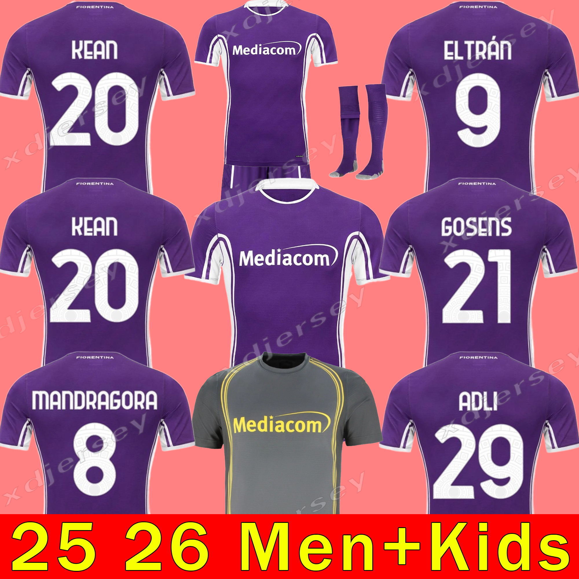 2025 2026 ACF Fiorentinas soccer jerseys uniform 25 26 CALLEJON ERICK Florence MALCUIT VLAHOVIC Milenkovic C.Kouame CHIESA men football shirts kids ARTHUR LOPEZ