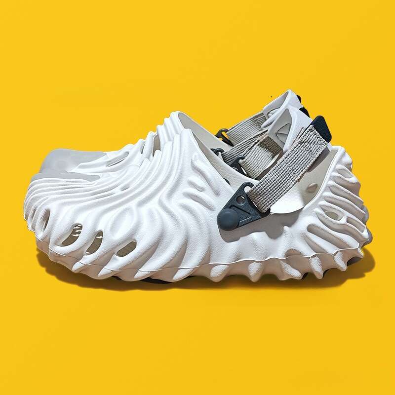 Cross Fingerprint Hole Men's Casual Flat Outdoor Non-Slip Sandals Couple Beach Shoes
