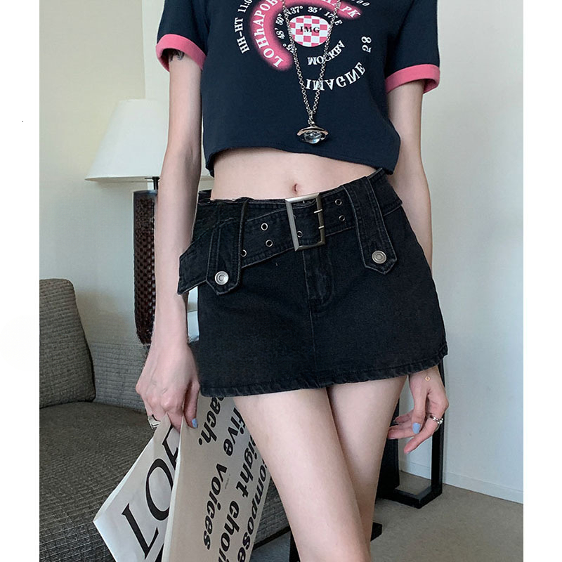 New women's skirt pants denim skirt pants women's summer new high waisted spicy girl short skirt tight retro A-line skirt pants new designer