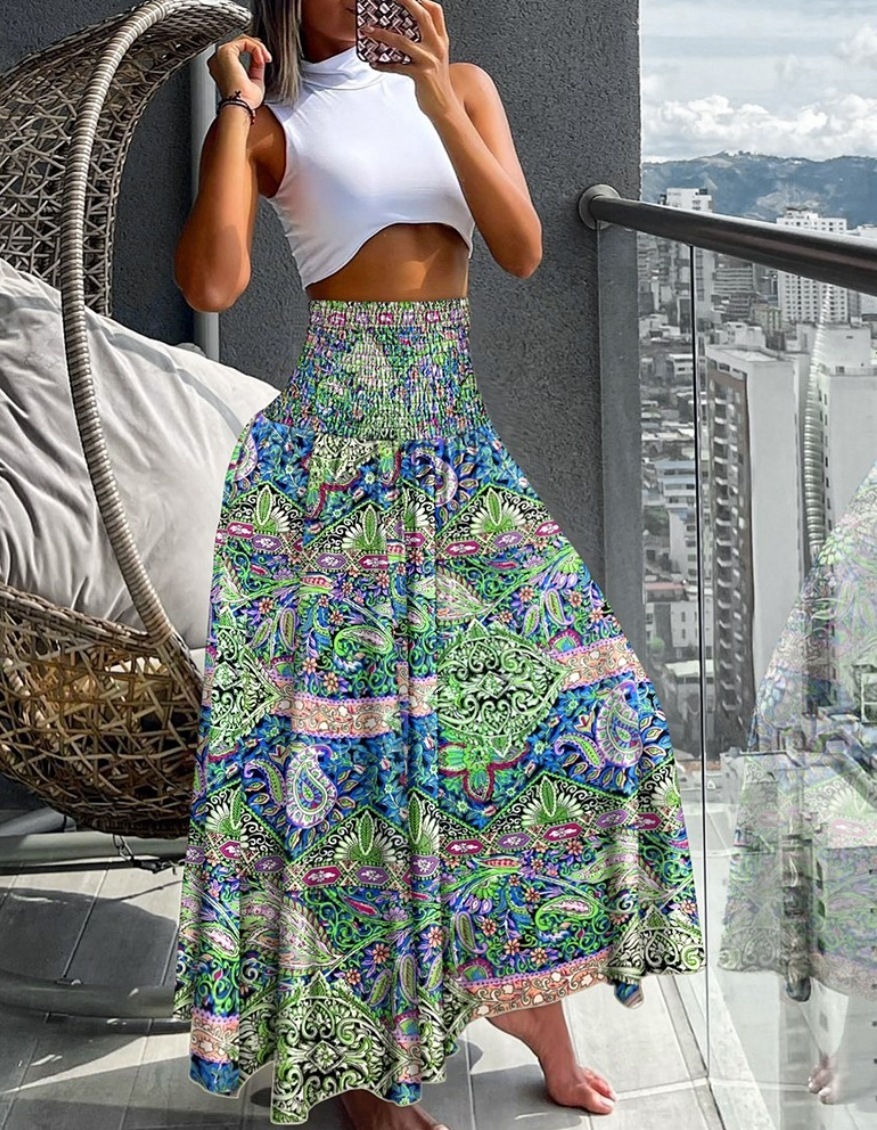 2025 New Women's Skirt Summer Style High Waist Slim fit Printed Women's Skirt New Women's Multi print Half length Skirt New Designer Dr