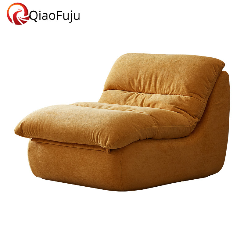 Single sofa compressed sofa chair Small recliner Fabric combination Lazy leisure chair apartment Living room Bedroom Roll bag sofa Boneless sponge apa
