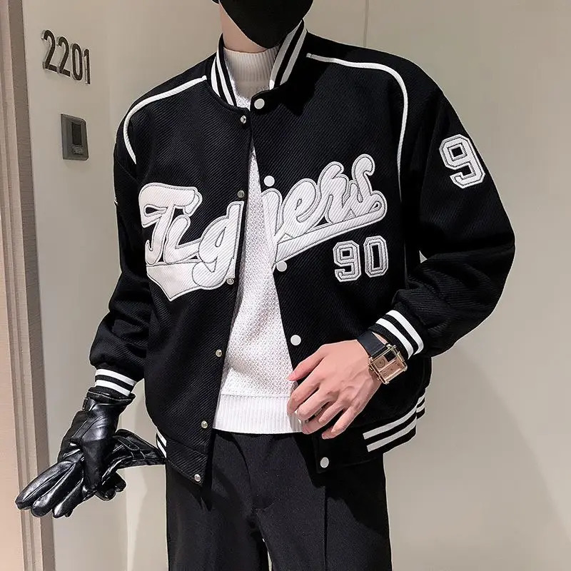 Trendy Baseball Uniform Jacket Mens Heavy Jacket Spring and Autumn Mens Fashion Casual Clothes 250708