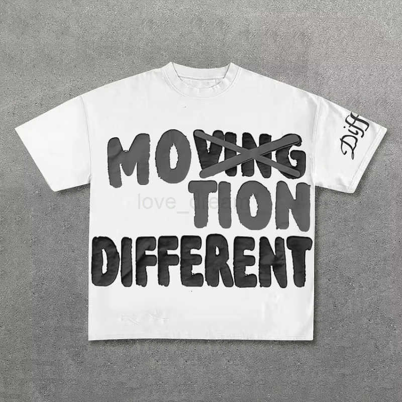 Vintage Motion Different Graphic 100% Cotton Short Sleeve T-Shirt Men Y2K Short Sleeves Oversize T-Shirt Streetwear Women Tops T250714