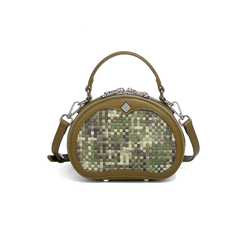 2025 New Handbags for Women Round Designer Bag Fashion Woven PU Leather One-shoulder Crossbody Bag