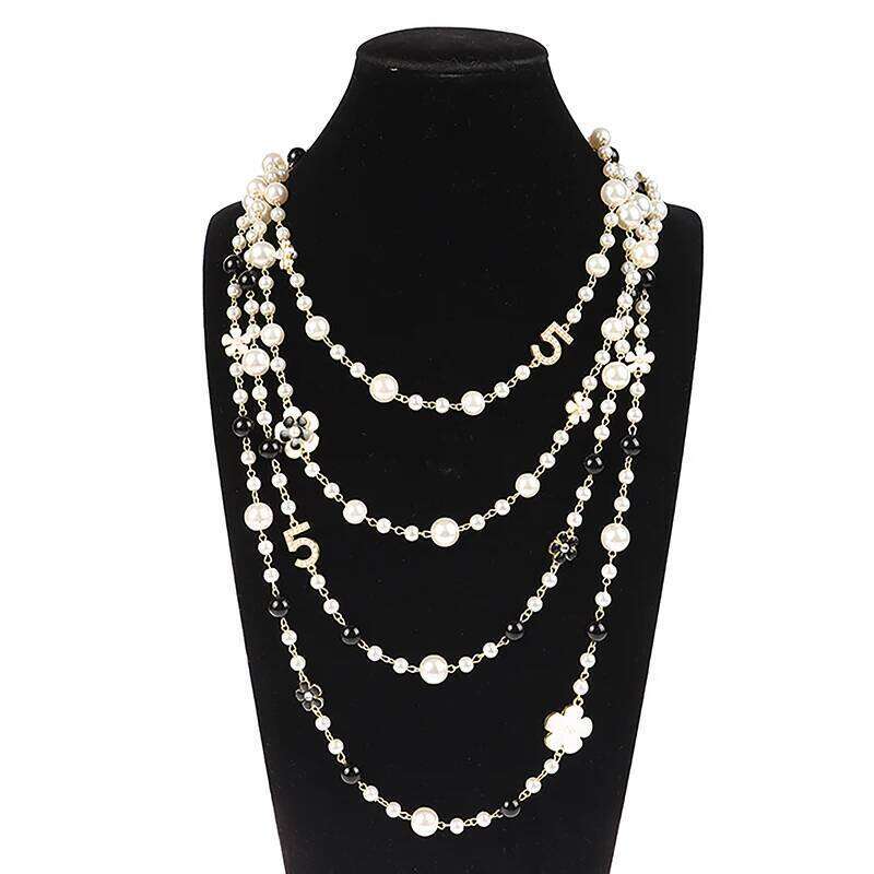 Classic Exquisite Pearl Long Sweater Necklace Fashion Lady Party Wedding Crystal Jewelry