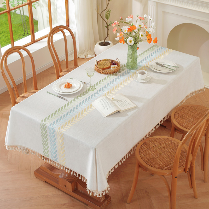 Luxury Dining Table Protective Cover Eco-Friendly Rectangle Jacquard Tablecloth Fabric For Wedding Restaurant Recycled Modern