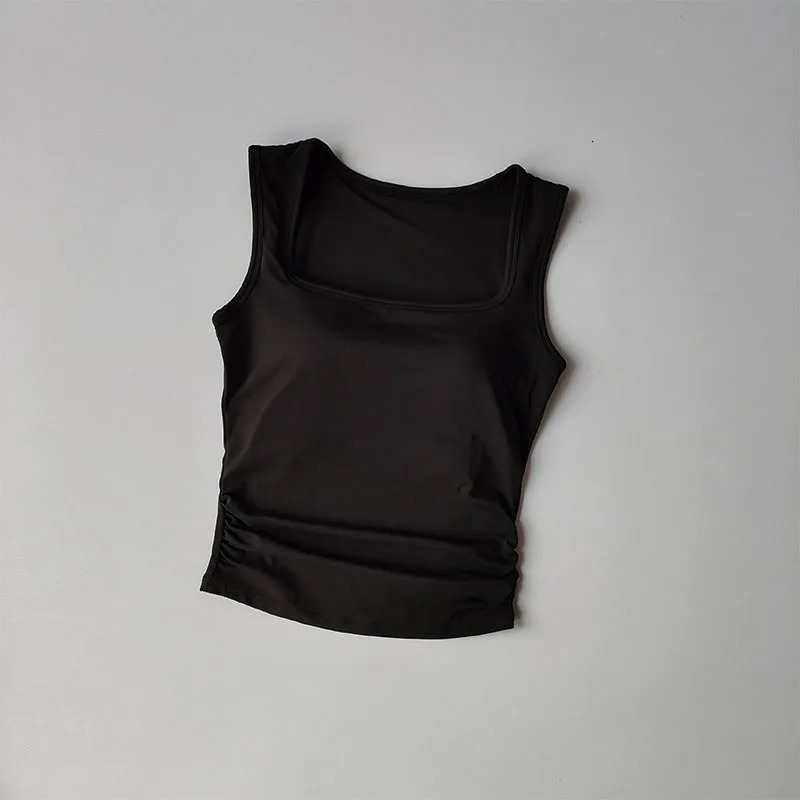 Square Collar Fixed Onepiece Sports Vest for Women Running Breast Collection Cross Shaped Fitness Bra Pilates Yoga Suit Summer 250708