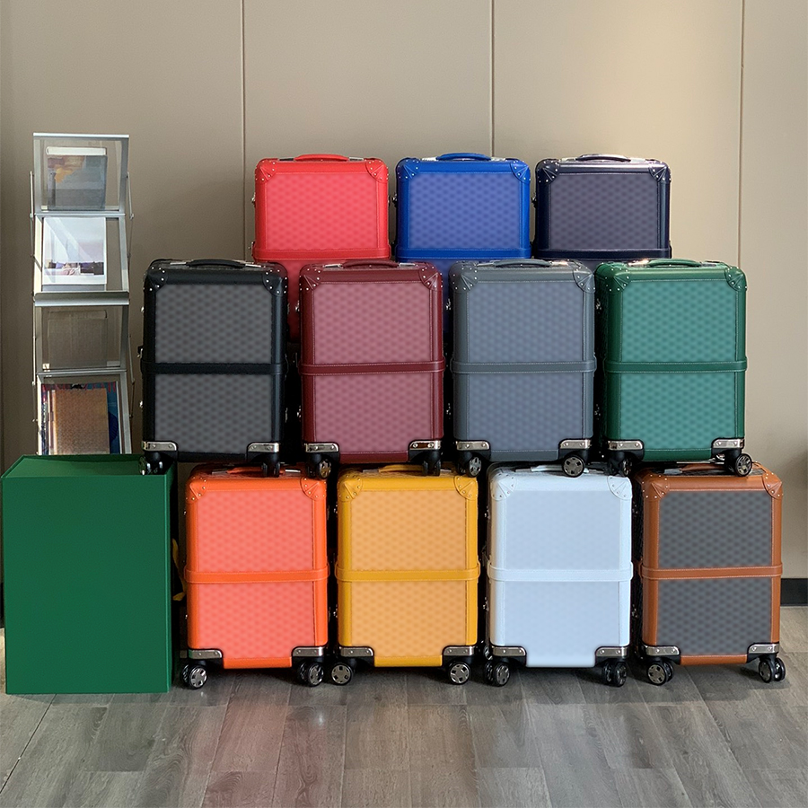 Luggage 20 inches Designer Suitcase Genuine Leather Cabin Suitcases with wheels Luxury Spinner Boxes Trolley Travel Bag Boarding Case Password Box