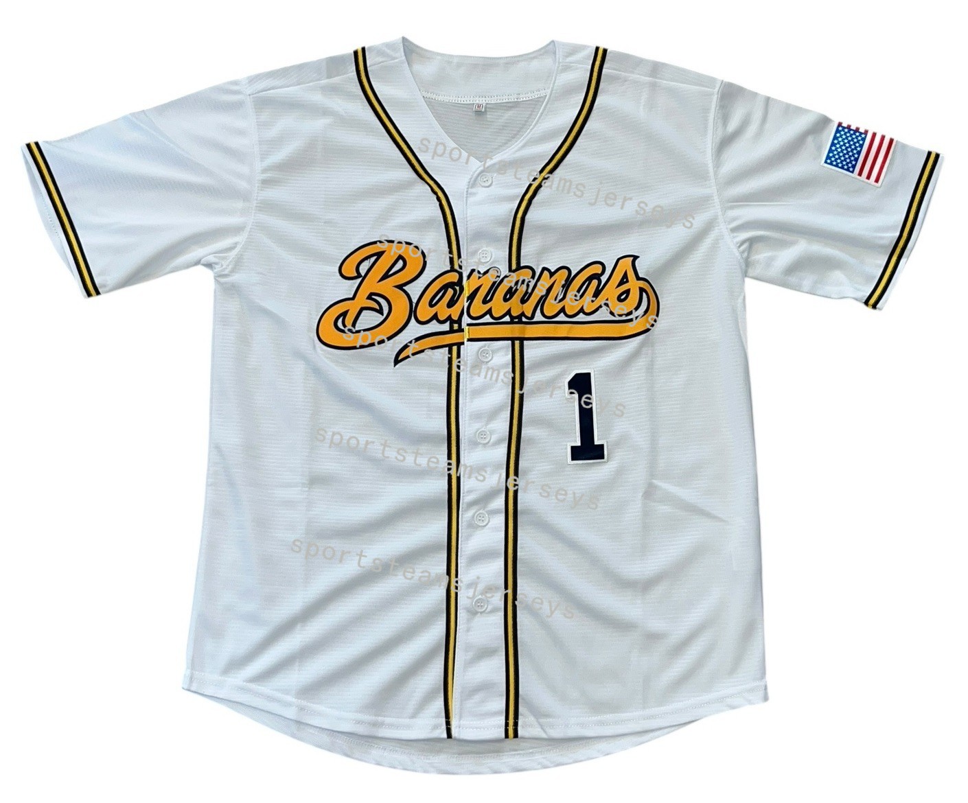Savannah Bananas Baseball Jersey Men's Size Medium NEW Stitched White