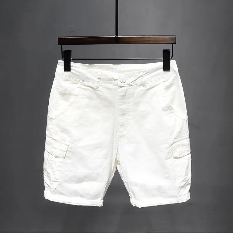 Korean Washed Mens Slim Jeans Denim Short Pants for Summer Boyfriend Stretch Straight White Cargo Cotton Shorts 250714