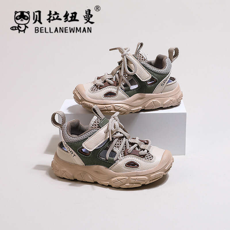 Children's Casual Sandals 2024 Spring Summer New Boys' Single Mesh Breathable Sports Girls' Fashion Dad Shoes
