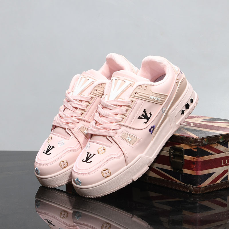Designer shoes free shipping Sports board shoes leather surface trendy men shoes Hong Kong style shoes couple's white shoes men versatile shoes N