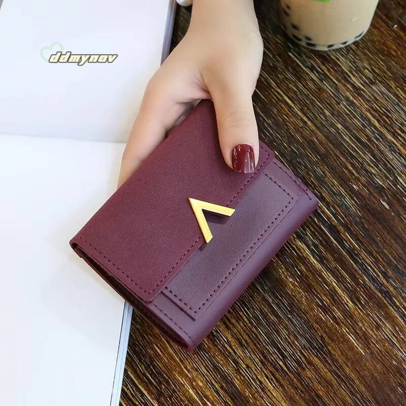 New Women Small Short Leather Wallet Luxury Brand Mini Female Fashion Wallets And Purse Credit Card Holder ddmynov
