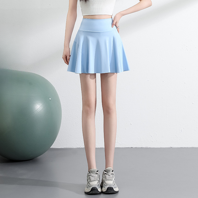 New Women's Half Skirt Solid Color Sports Skirt Half Skirt Women's New Summer Tennis Yoga Skirt Pants A-line Skirt Tight Skirt New Designer 